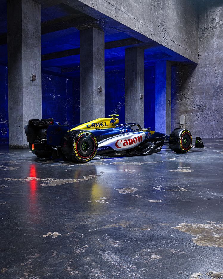 Camel Williams — Nigel Mansell Tribute, motorsport · heritage livery · cgi by Ayrton Creative, view 2