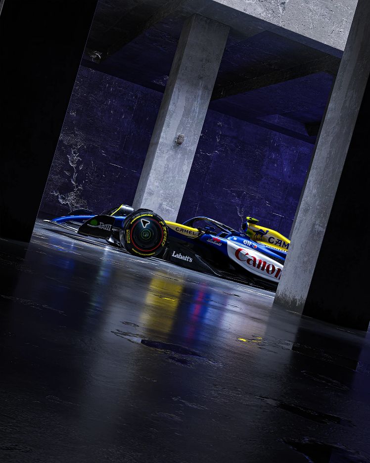 Camel Williams — Nigel Mansell Tribute, motorsport · heritage livery · cgi by Ayrton Creative, view 3