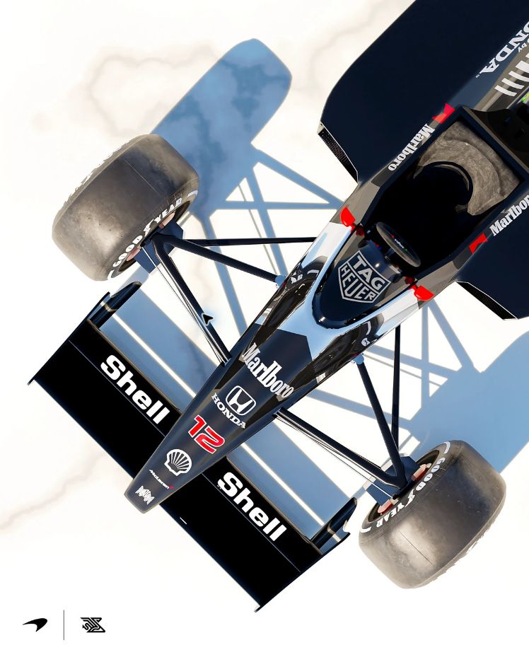 McLaren MP4/4 Concept Livery, motorsport · historic reinterpretation · 3d by Ayrton Creative, view 2