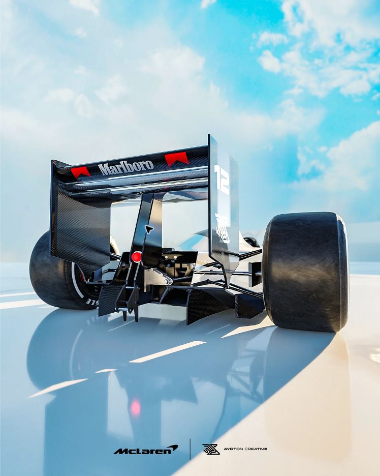 McLaren MP4/4 Concept Livery, motorsport · historic reinterpretation · 3d by Ayrton Creative, view 3