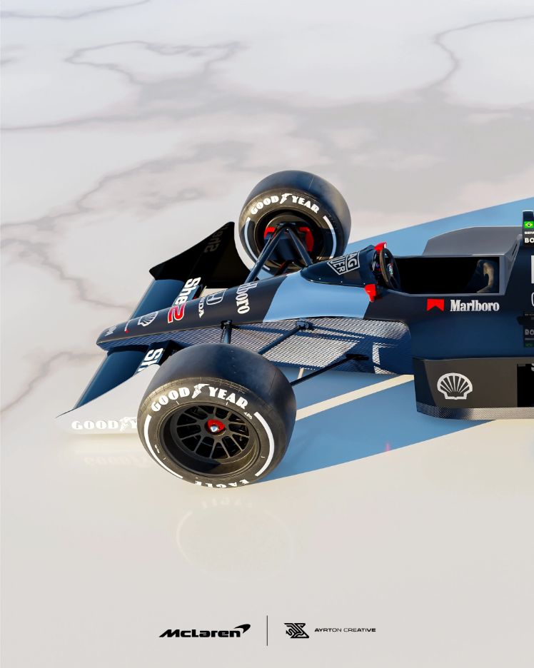 McLaren MP4/4 Concept Livery, motorsport · historic reinterpretation · 3d by Ayrton Creative, view 5
