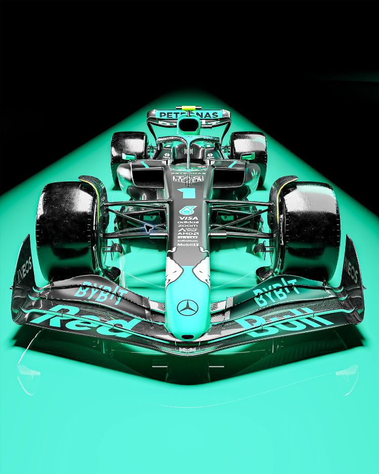 Red Bull × Mercedes-AMG Petronas, motorsport · collaboration concept · cgi by Ayrton Creative, view 2