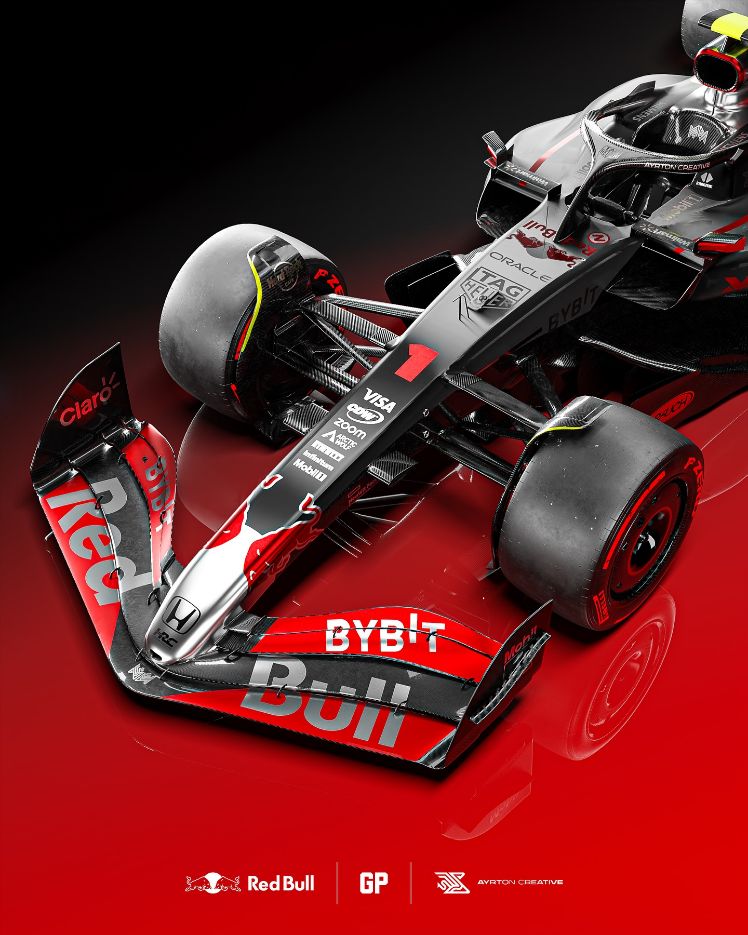 Oracle Red Bull RB21 2025 Livery, motorsport · livery concept · 3d by Ayrton Creative, view 2
